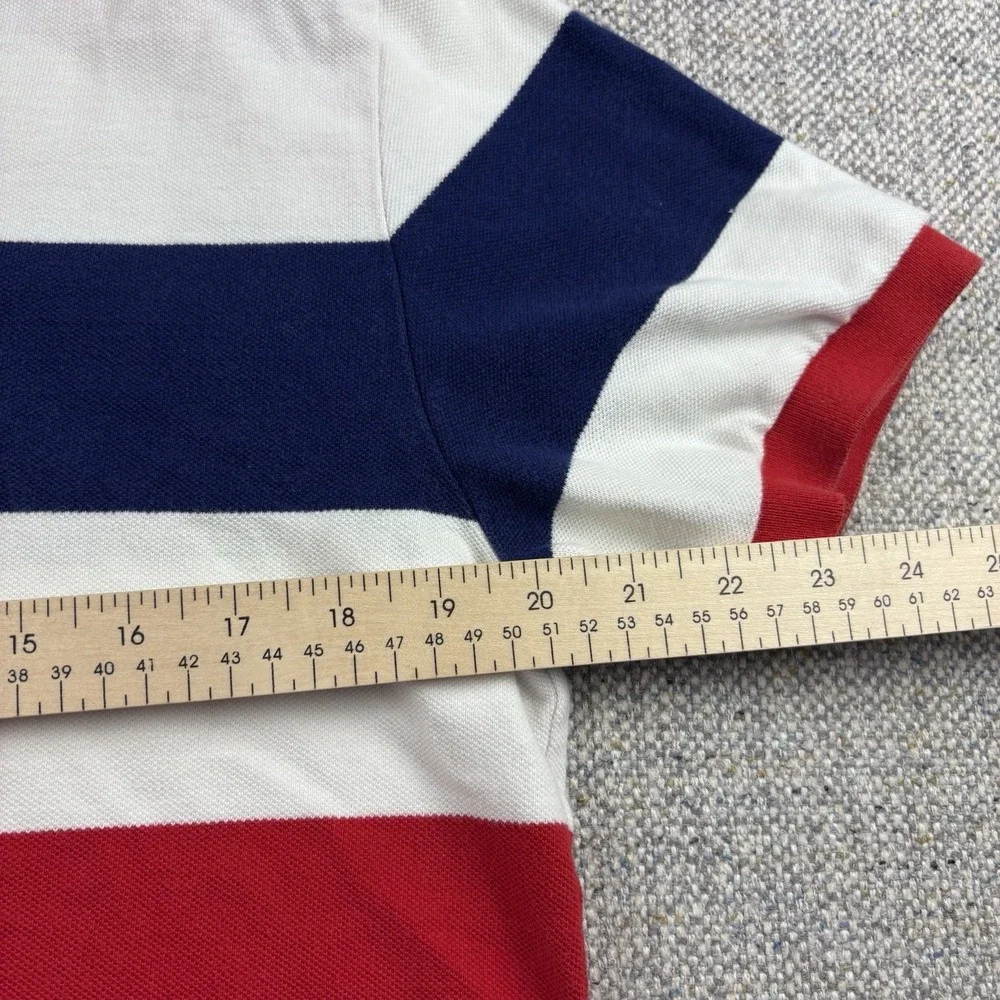 Polo Ralph Lauren Polo Shirt size M white navy Red stripes Green Horse Logo